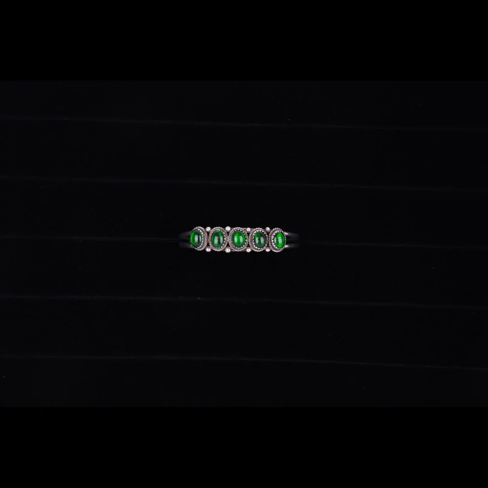 VTG Navajo Nakai Signed Stealing Silver Abalone Green Resin Cuff Bracelet - Picture 9 of 13